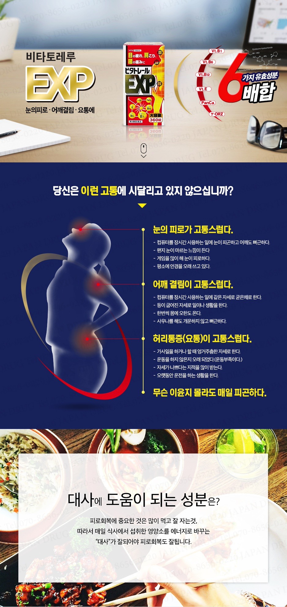 비타트릴 EXP 360정눈의 피로어깨결림요통에 /아리나민EX플러스와동일성분!
