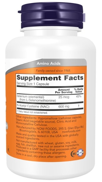 Now 나우푸드 NAC 600mg  100정, 1통