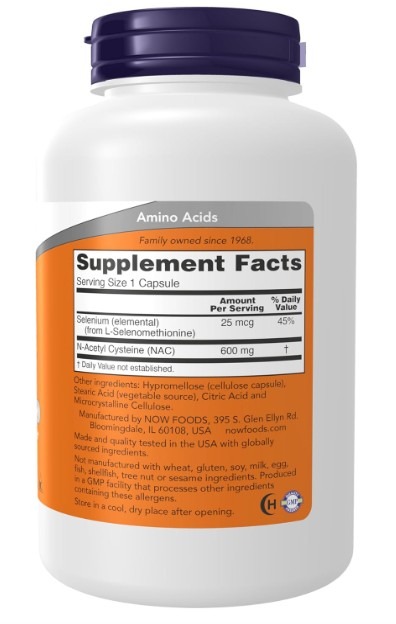 Now 나우푸드 NAC 600mg  250정, 1통
